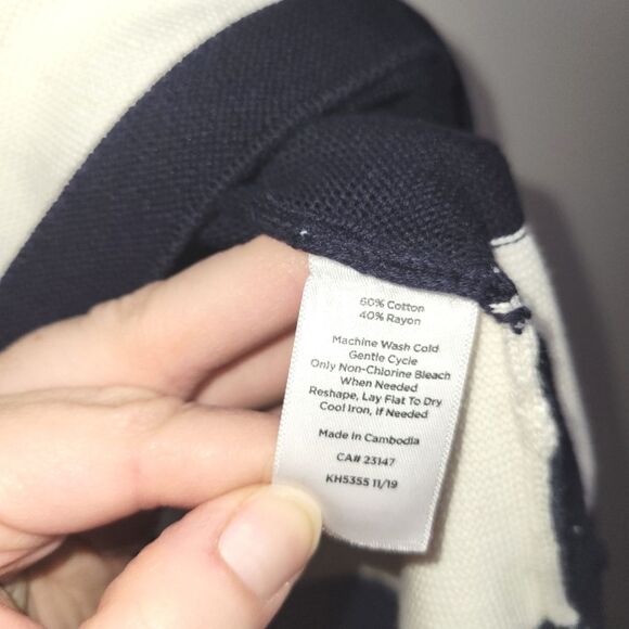 Talbots Blue Button Striped Sweater XLP XL Petite - Picture 5 of 9